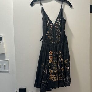 H&M Black Floral Mini Dress